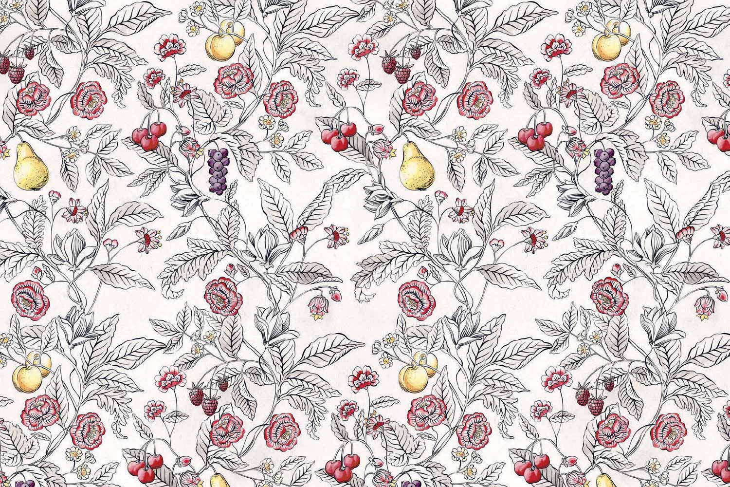Giffard Liqueurs floral fruits illustration background