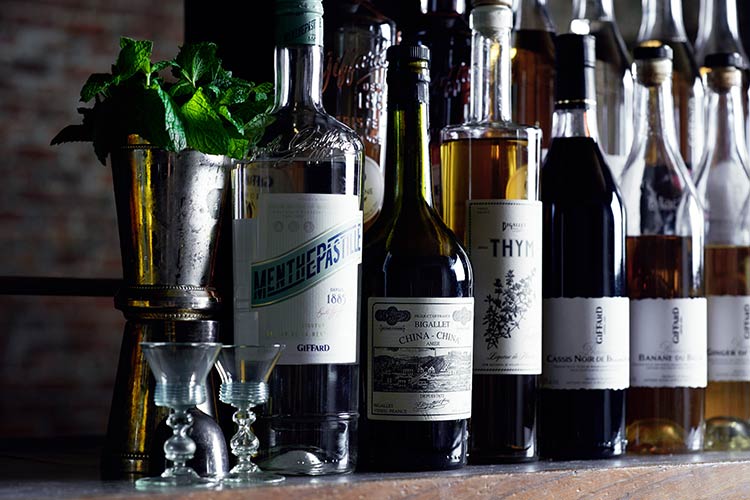 Back Bar Project portfolio lineup of Giffard and Bigallet liqueurs