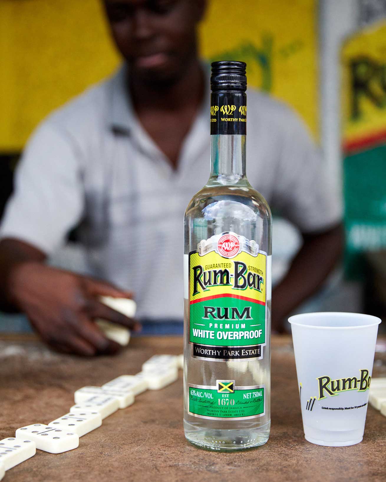 Rum-Bar on display during Jamaican dominos game