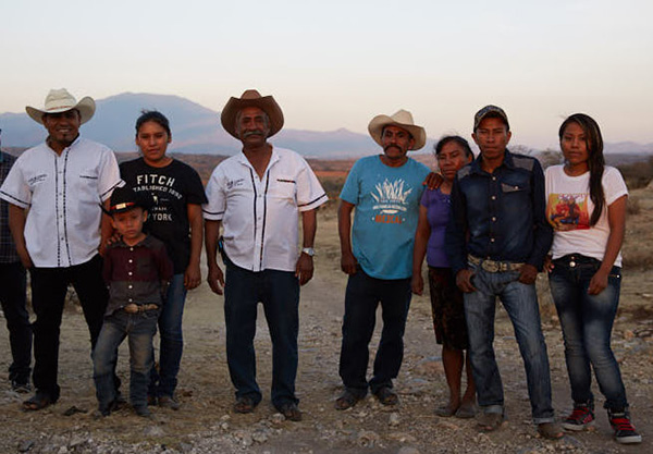 Don Gregorio with his family at the La Soledad palenque.