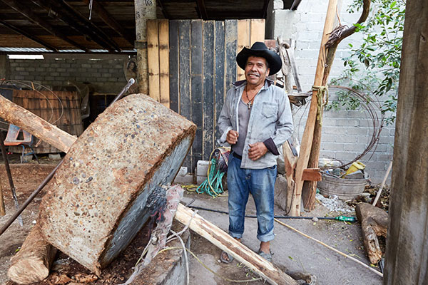 Don Chucho at his palenque in Santa Maria Zoquitlan.