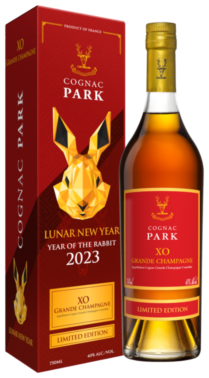 Cognac Park Lunar New Year XO Grande Champagne bottle shot with box